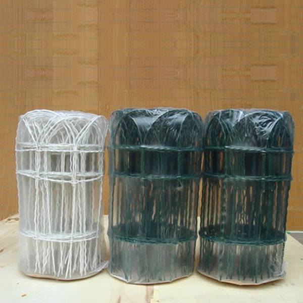 PVC coated border fence with dark green color are packed in plastic film.