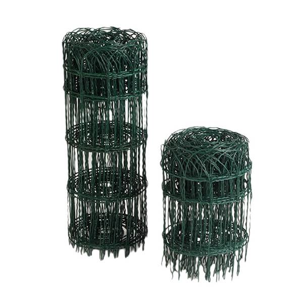 PVC coated border fence with dark green color are packed in roll.
