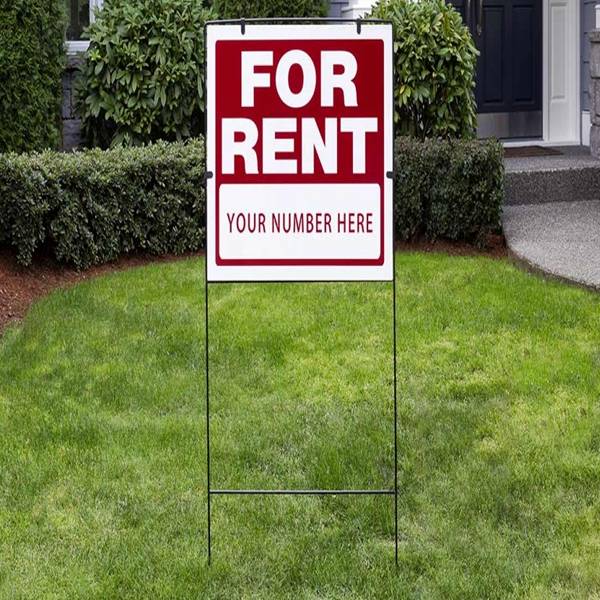 H stake work well with corrugated plastic sign for rent advertising.