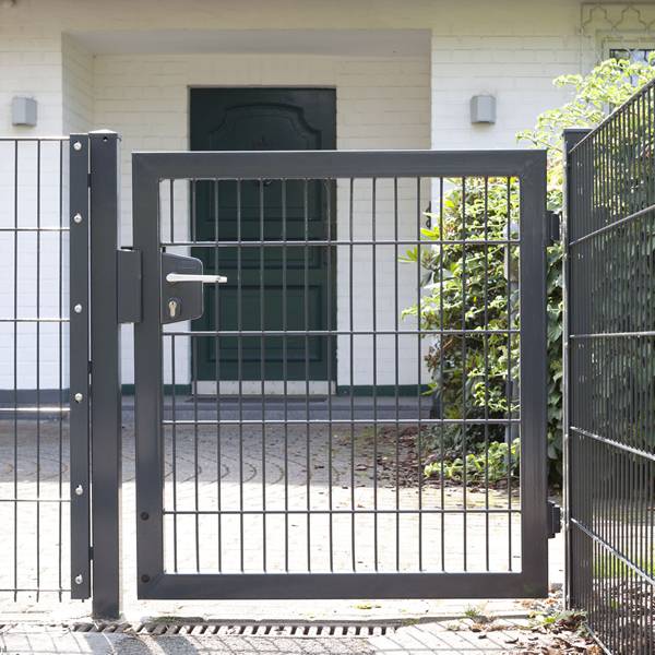 2D Metal Garden Fence Gate Yard Wire Mesh Single Door Grey/Green Multi Size 