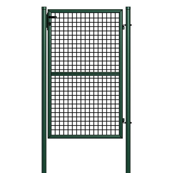 A drawing picture of single metal garden gate with fasten beam.