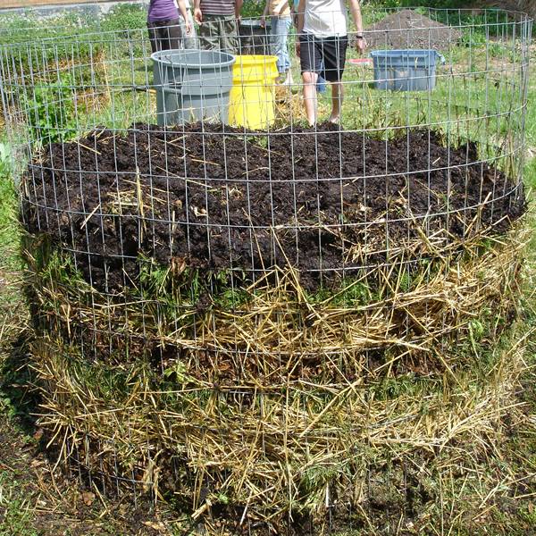 Wire compost bin for mixed waste composting purpose.